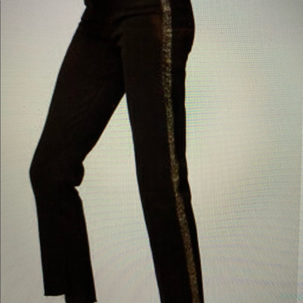 Frame Le High Straight Stagger Hem Tuxedo Stripe